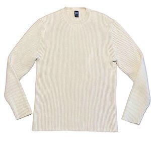 GAP neutral cream soft pullover rib knit crew neck sweater XXL